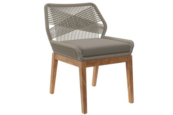 Wellspring Outdoor Patio Teak Wood Dining Chair in Light Gray by Modway