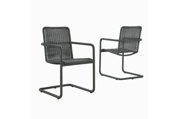 Abacus Outdoor Patio Wicker Dining Chairs Set of 2 by Modway