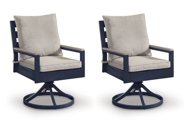 East Beach Outdoor Swivel Chair with Cushion (Set of 2)