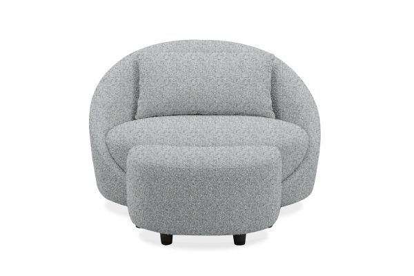Beck Pewter Swivel Chair & Ottoman