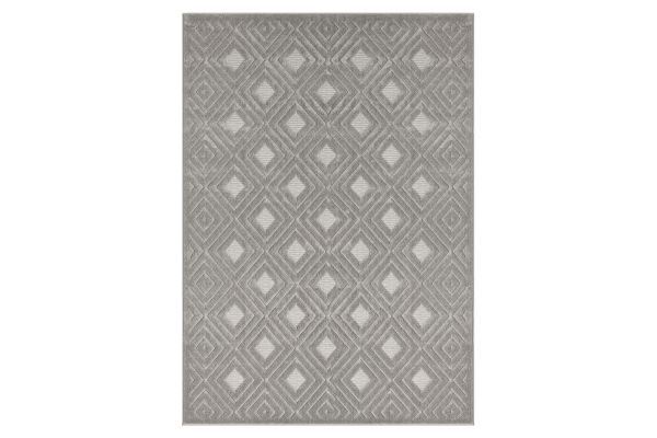 Atlas Gray Diamond 5' x 7' Outdoor Rug