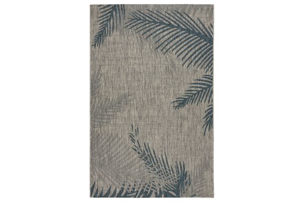 Captiva Blue and Gray Palm Leaf 7'9