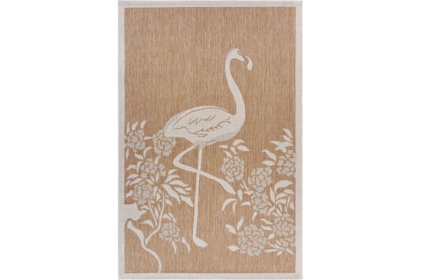 Catalina Beige Flamingo 5' x 7' Outdoor Rug