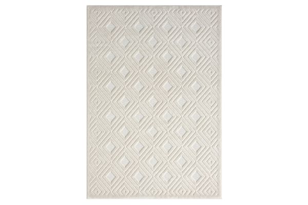 Atlas Ivory Diamond 5' x 7' Outdoor Rug