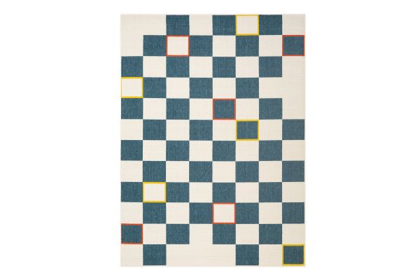 Mapa Navy and White Checkered 8' x 9'9