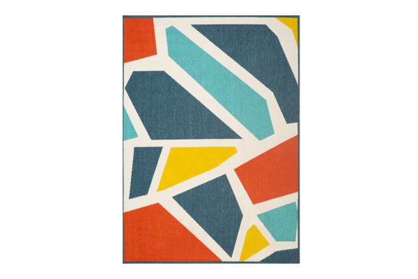 Mapa White and Multicolor Graphic 2' x 3' Outdoor Rug