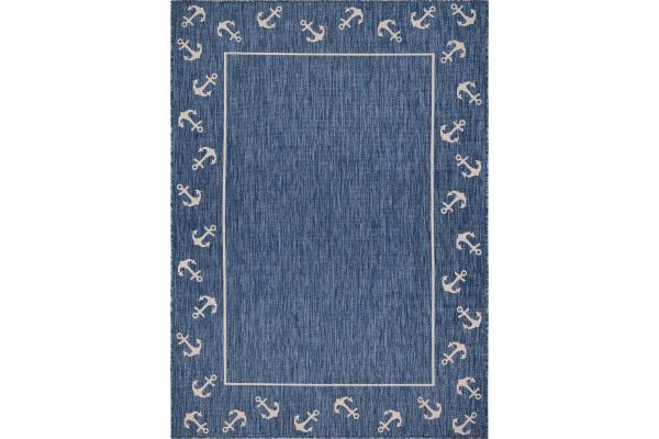 Seaside Navy and White Anchor 5'3