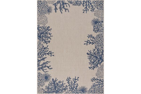 Seaside White and Navy Coral 5'3