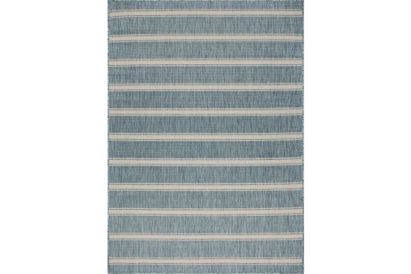 Seaside Aqua and White Striped 5'3