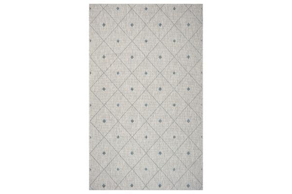 Sunshower Blue and Gray Geometric Outdoor Entry Rug