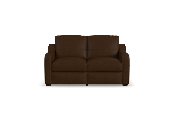 Hudson Dark Brown Leather Loveseat