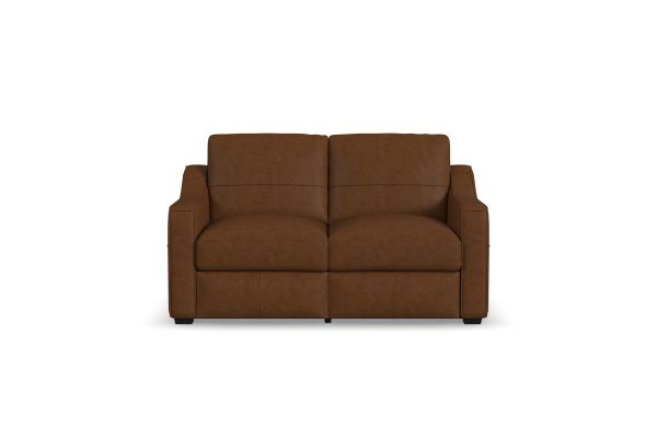 Hudson Brown Leather Loveseat