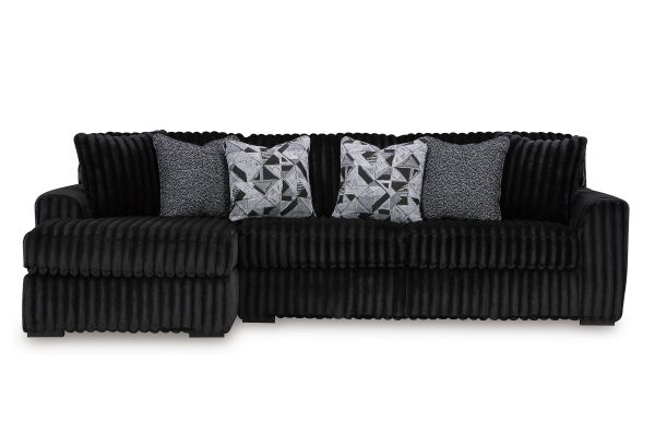 Cozy Onyx 2-Piece Sectional with Left Arm Facing Chaise