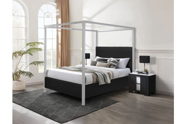 Cora Black Queen Canopy Bed