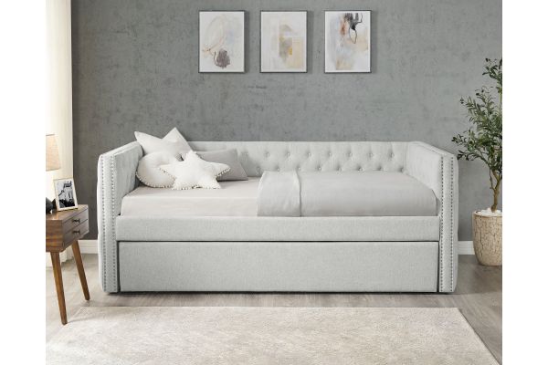 Trina Dove Gray Twin Daybed with Trundle