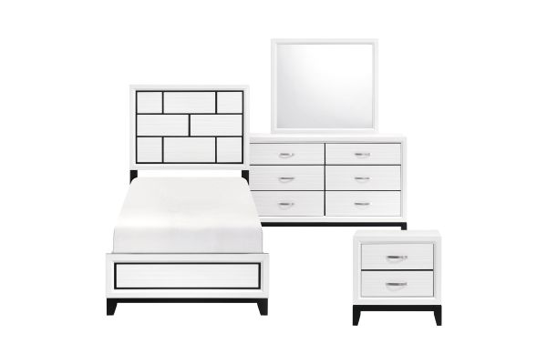 Davi White 4-Piece Twin Bedroom Set