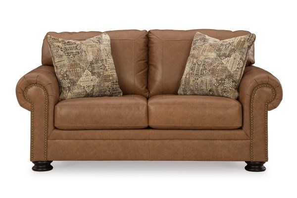 Parker Caramel Leather Loveseat