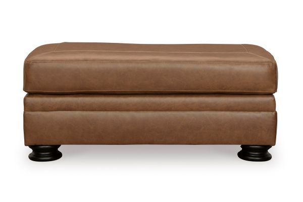 Parker Caramel Leather Ottoman