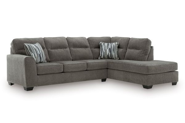 Saylor Graphite 2-Piece Sectional with Right Arm Facing Corner Chaise