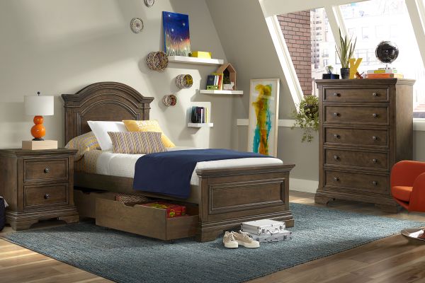 Riley 4-Piece Brown Twin Bedroom Set 