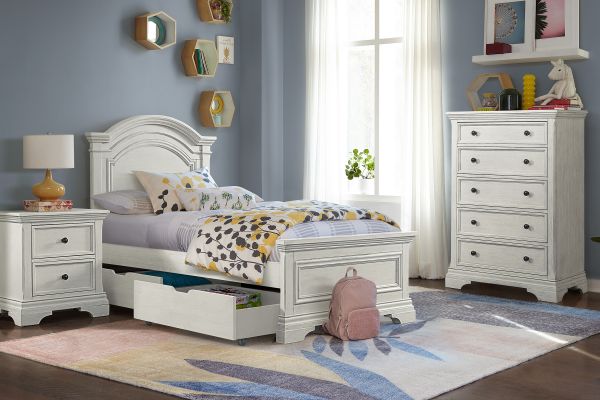Riley 4-Piece White Twin Bedroom Set 
