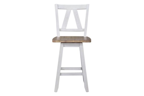 Homestead White Swivel Counter Stool 