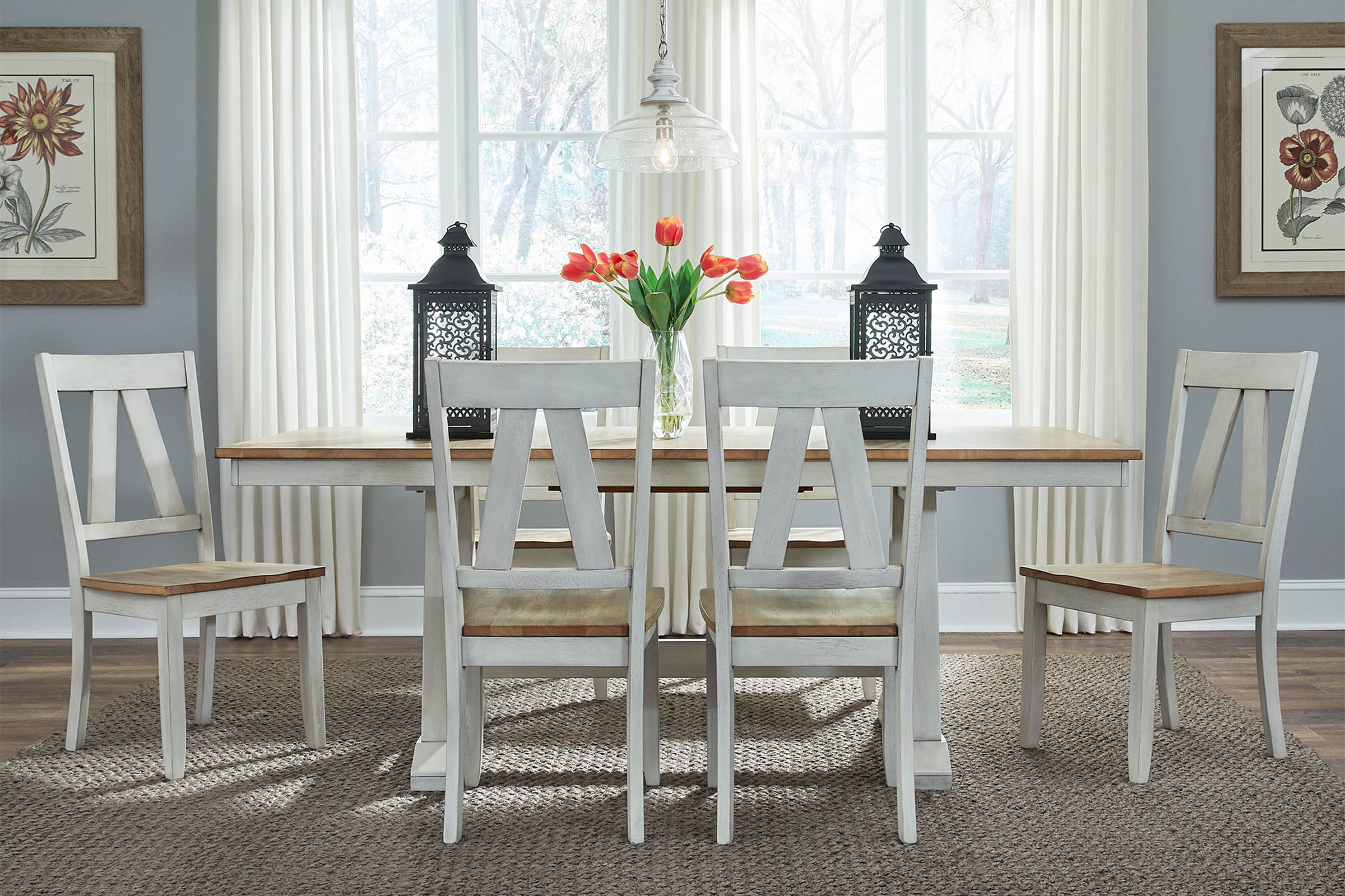 Homestead White Extendable Table + 6 Chairs at Gardner White