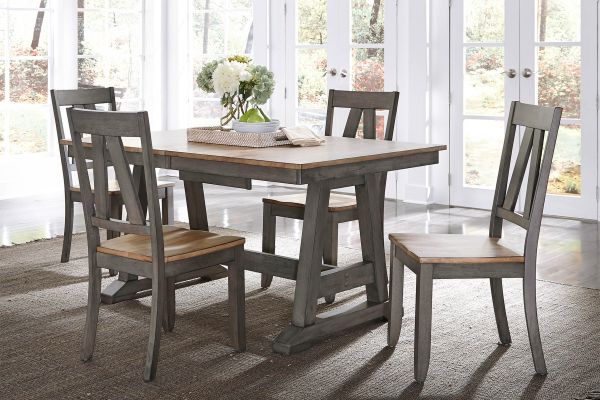 Homestead Grey Extendable Table + 4 Chairs 
