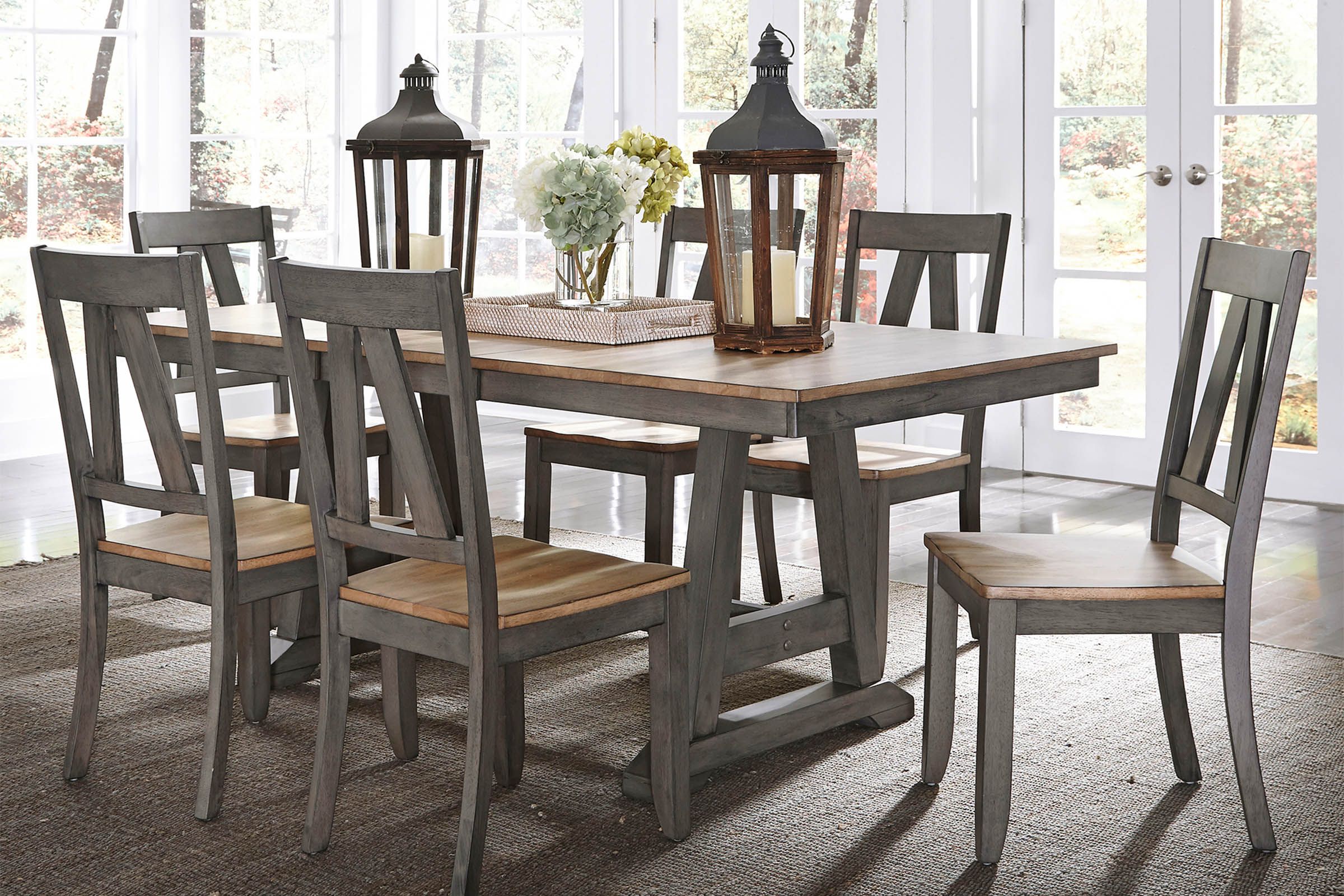 Homestead Grey Extendable Table + 6 Chairs at Gardner White