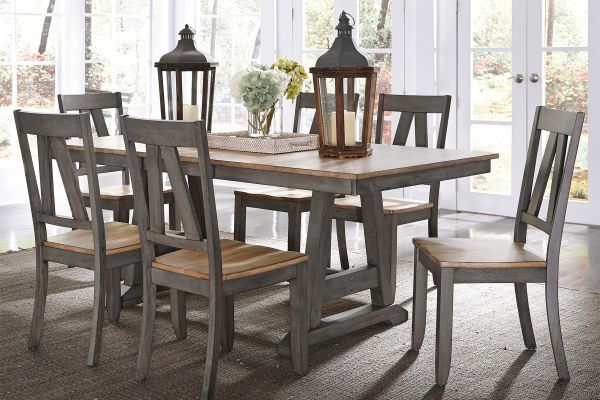 Homestead Grey Extendable Table + 6 Chairs 