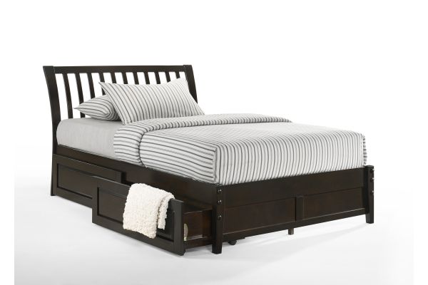 Nutmeg Full Storage Bed - Chocolate