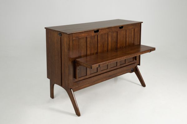Queen Olympia Black Walnut Murphy Desk Bed