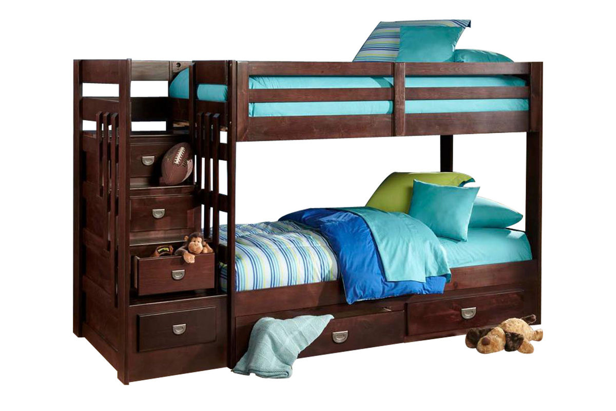 University Twin Stair Storage Bunk Bed at GardnerWhite