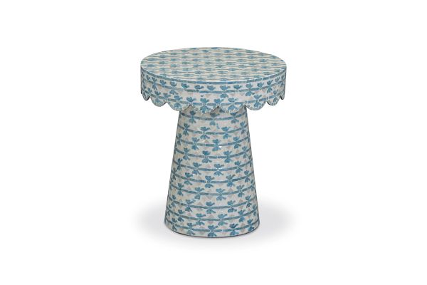Lady Blue Ribbon Capiz Shell Round Side Table