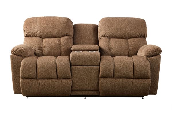 Morrison Mocha Dual Power Reclining Console Loveseat by La-Z-Boy