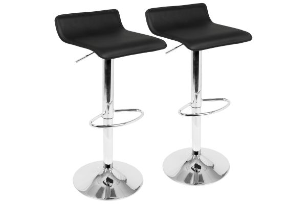 Ale Black Adjustable Height Barstool - Set of 2