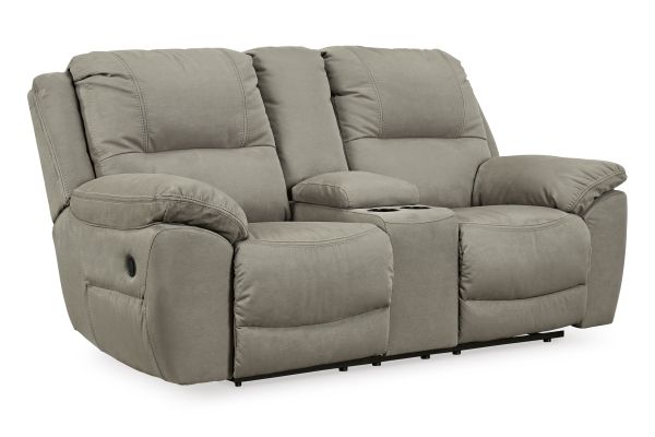 Next-Gen Gaucho Putty Reclining Loveseat with Console