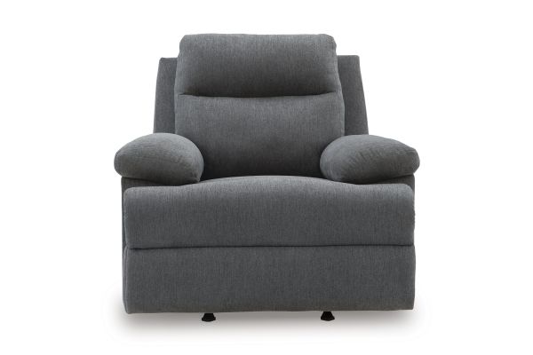 Side-Swipe Charcoal Recliner