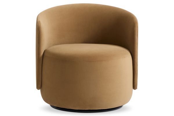 Bernhardt Crosby Tan Fabric Swivel Chair