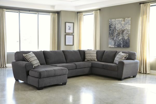 Ambee Slate 3-Piece Sectional with Chaise