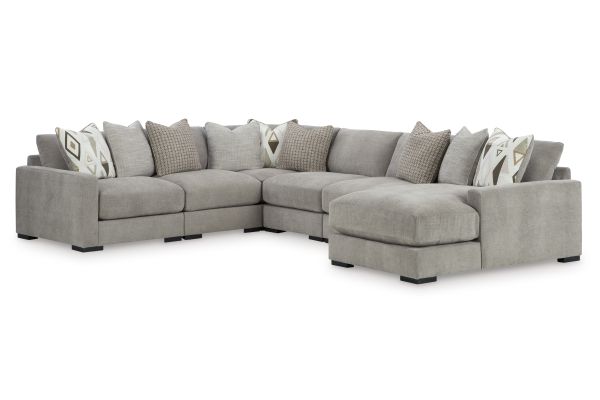 Aslan Court Flax 6-Piece Sectional with Right Arm Facing Chaise