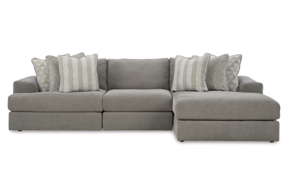Avaliyah Ash 3-Piece Sectional with Right Arm Facing Chaise