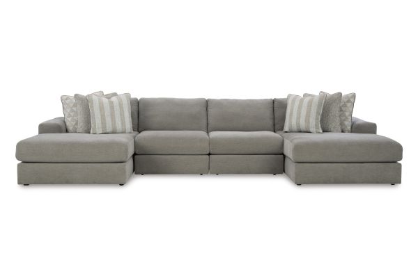 Avaliyah Ash 4-Piece Double Chaise Sectional