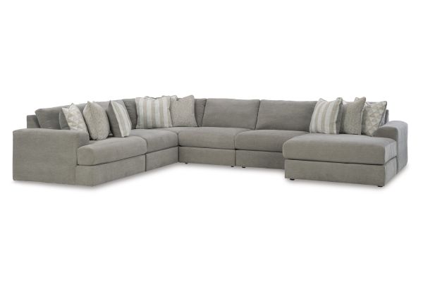 Avaliyah Ash 6-Piece Sectional with Right Arm Facing Chaise