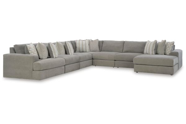 Avaliyah Ash 7-Piece Sectional with Right Arm Facing Chaise