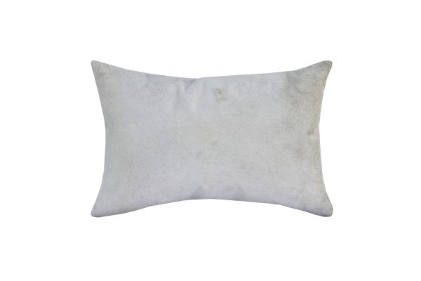 Austin Ivory Solid Faux Leather Rectangular Lumbar Pillow 16