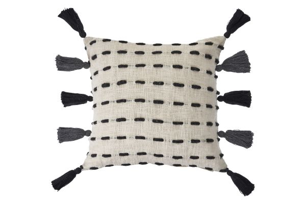 Elevate Tasseled Black and Cream Stitched 20