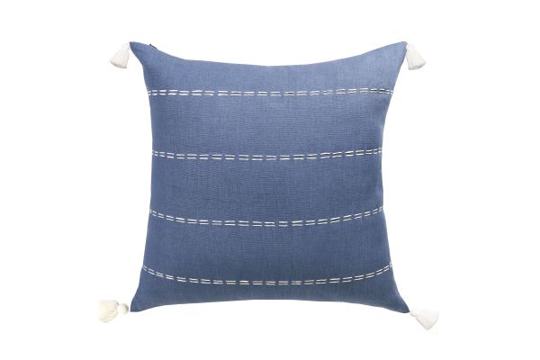 Hand-Woven Navy Striped Linen 20