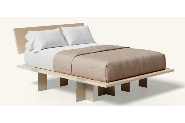 Floyd Lift Off Birch Queen Bed with Headboard - Almond