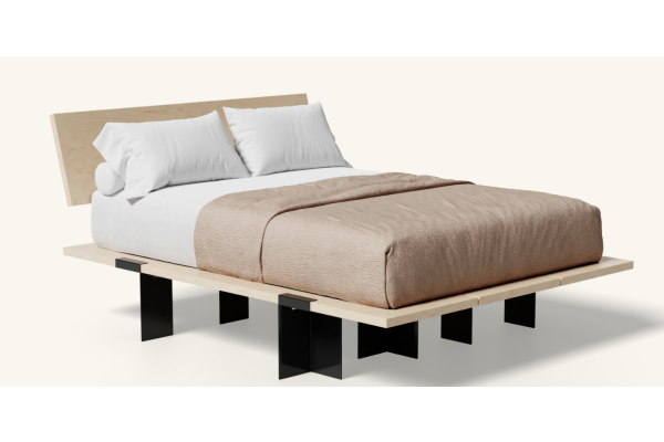 Floyd Lift Off Birch Queen Bed with Headboard - Black